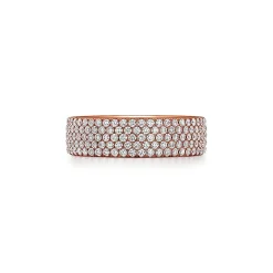 Tiffany & Co. Tiffany Metro Five-row Ring in Rose Gold with Diamonds | ^ Rings|Stacking Rings