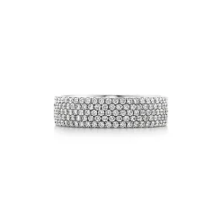 Tiffany & Co. Tiffany Metro five-row ring in 18k white gold with diamonds. | ^Women Rings|Stacking Rings