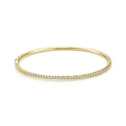 Tiffany & Co. Tiffany Metro hinged bangle in 18k gold with diamonds, medium. | ^ Bracelets|Gold Jewelry