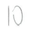 Tiffany & Co. Tiffany Metro hoop earrings in 18k white gold with diamonds, large. | ^ Earrings|Diamond Jewelry