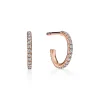 Tiffany & Co. Tiffany Metro Hoop Earrings in Rose Gold with Diamonds, Small | ^ Earrings|Gifts for Her