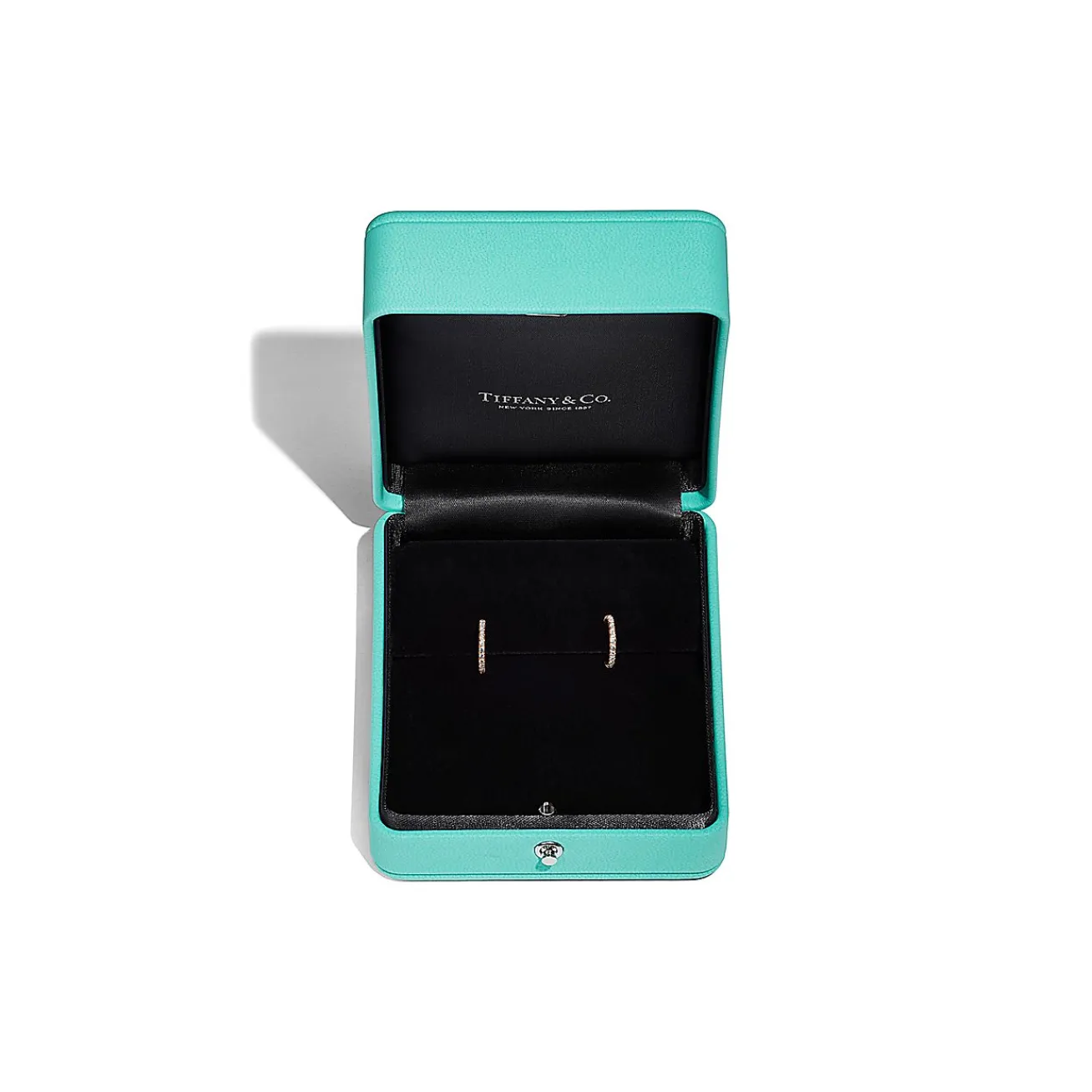 Tiffany & Co. Tiffany Metro Hoop Earrings in Rose Gold with Diamonds, Small | ^ Earrings|Gifts for Her