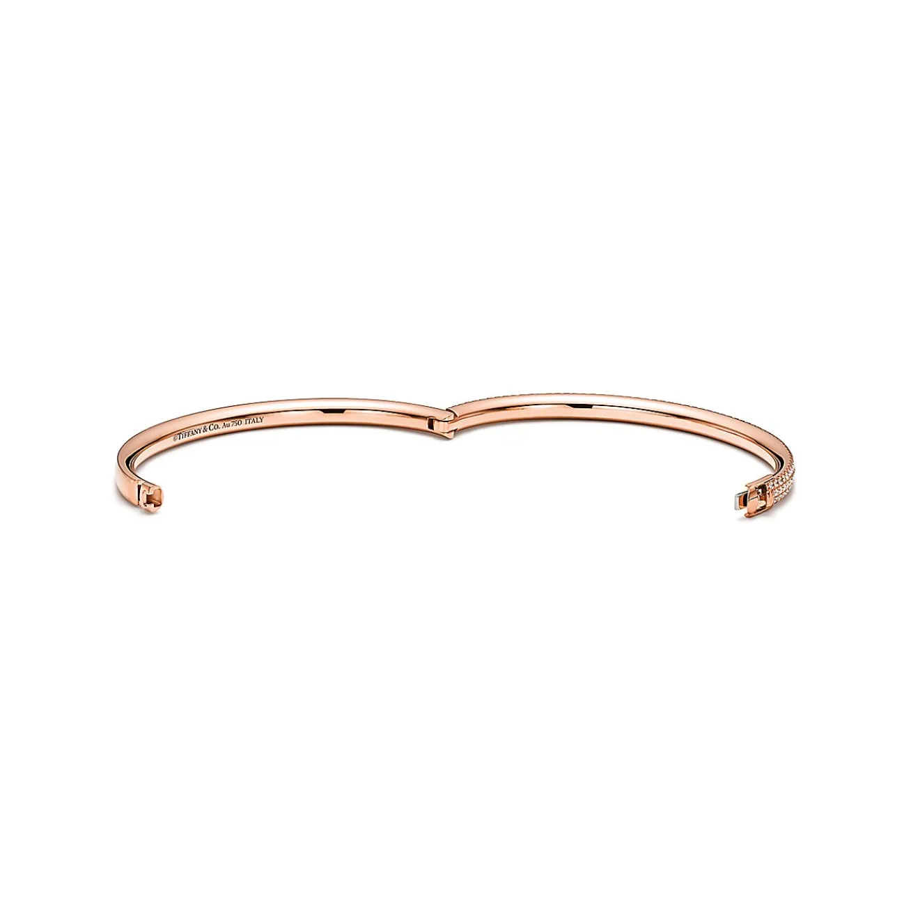 Tiffany & Co. Tiffany Metro Three-row Hinged Bangle in Rose Gold with Diamonds | ^ Bracelets|Rose Gold Jewelry