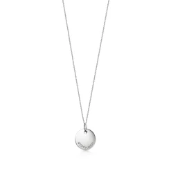 Tiffany & Co. Tiffany Notes alphabet disc charm in silver on a chain. Letters A-Z available. | ^ Necklaces & Pendants|Gifts for Her