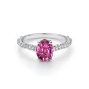 Tiffany & Co. Tiffany Novo® Oval Pink Sapphire Ring in Platinum with Pavé Diamonds | ^ Rings|Diamond Jewelry