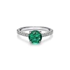 Tiffany & Co. Tiffany Novo® Round Emerald Ring in Platinum with Pavé Diamonds | ^ Rings