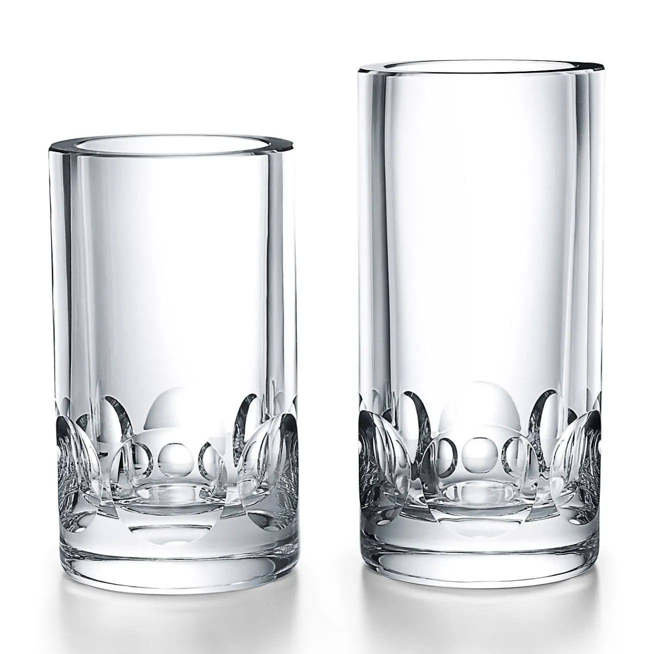 Tiffany & Co. Tiffany Pearl Cut vase in mouth-blown crystal glass, 14" high. | ^ Decor