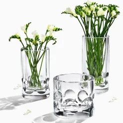 Tiffany & Co. Tiffany Pearl Cut vase in mouth-blown crystal glass, 14