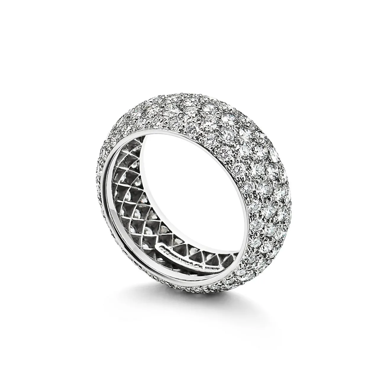 Tiffany & Co. Tiffany Soleste® Band Ring in Platinum with Diamonds | ^Women Rings|Stacking Rings