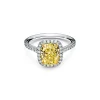 Tiffany & Co. Tiffany Soleste® cushion-cut engagement ring with a diamond band in platinum. | ^ Engagement Rings