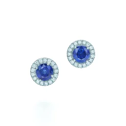 Tiffany & Co. Tiffany Soleste® earrings in platinum with sapphires and diamonds. | ^ Earrings|Platinum Jewelry
