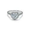 Tiffany & Co. Tiffany Soleste® heart-shaped halo engagement ring with a diamond platinum band. | ^ Engagement Rings