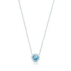 Tiffany & Co. Tiffany Soleste® pendant in platinum with an aquamarine. | ^ Necklaces & Pendants|Gifts for Her