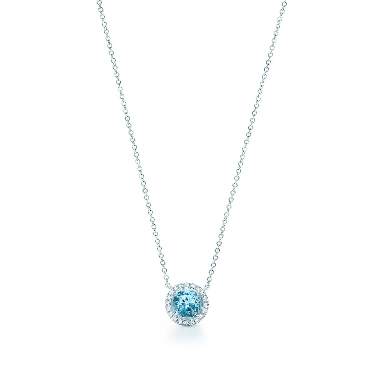 Tiffany & Co. Tiffany Soleste® pendant in platinum with an aquamarine. | ^ Necklaces & Pendants|Gifts for Her