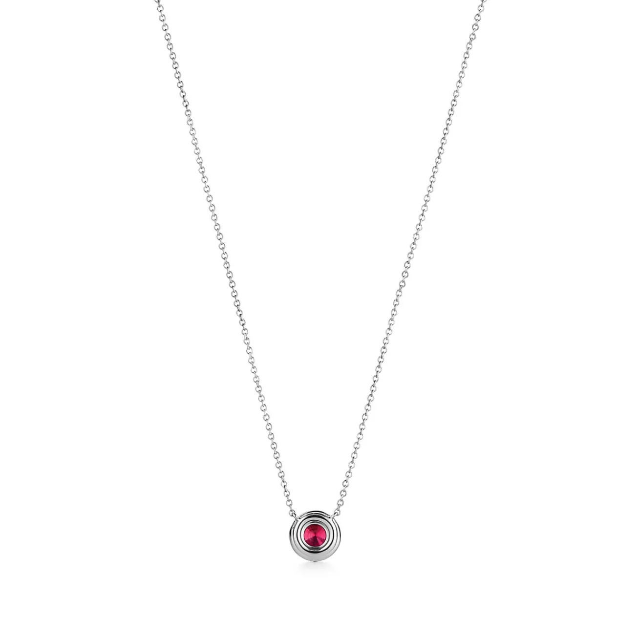Tiffany & Co. Tiffany Soleste® pendant in platinum with a ruby and diamonds. | ^ Necklaces & Pendants|Platinum Jewelry