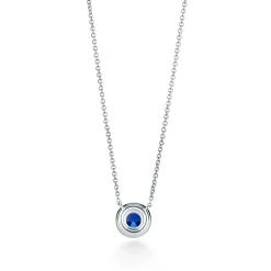 Tiffany & Co. Tiffany Soleste® pendant in platinum with a sapphire and diamonds. | ^ Necklaces & Pendants|Gifts for Her