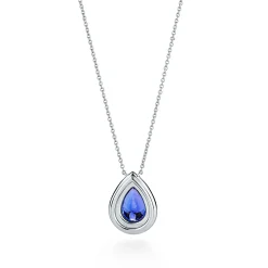 Tiffany & Co. Tiffany Soleste Pendant in platinum with a pear-shaped tanzanite. | ^ Necklaces & Pendants|Platinum Jewelry
