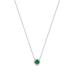 Tiffany & Co. Tiffany Soleste® pendant in platinum with diamonds and an emerald. | ^ Necklaces & Pendants|Platinum Jewelry
