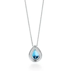 Tiffany & Co. Tiffany Soleste® pendant in platinum with an aquamarine and diamonds. | ^ Necklaces & Pendants|Gifts for Her