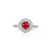 Tiffany & Co. Tiffany Soleste® ring in platinum with a ruby and diamonds. | ^ Rings|Platinum Jewelry