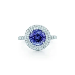 Tiffany & Co. Tiffany Soleste® ring in platinum with a .70-carat tanzanite and diamonds. | ^ Rings|Platinum Jewelry