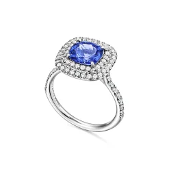 Tiffany & Co. Tiffany Soleste ring in platinum with diamonds and a tanzanite. | ^ Rings|Platinum Jewelry