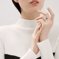 Tiffany & Co. Tiffany Soleste ring in platinum with diamonds and a tanzanite. | ^ Rings|Platinum Jewelry