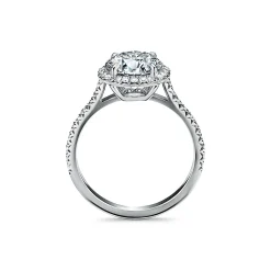 Tiffany & Co. Tiffany Soleste® round brilliant engagement ring in platinum. | ^ Engagement Rings