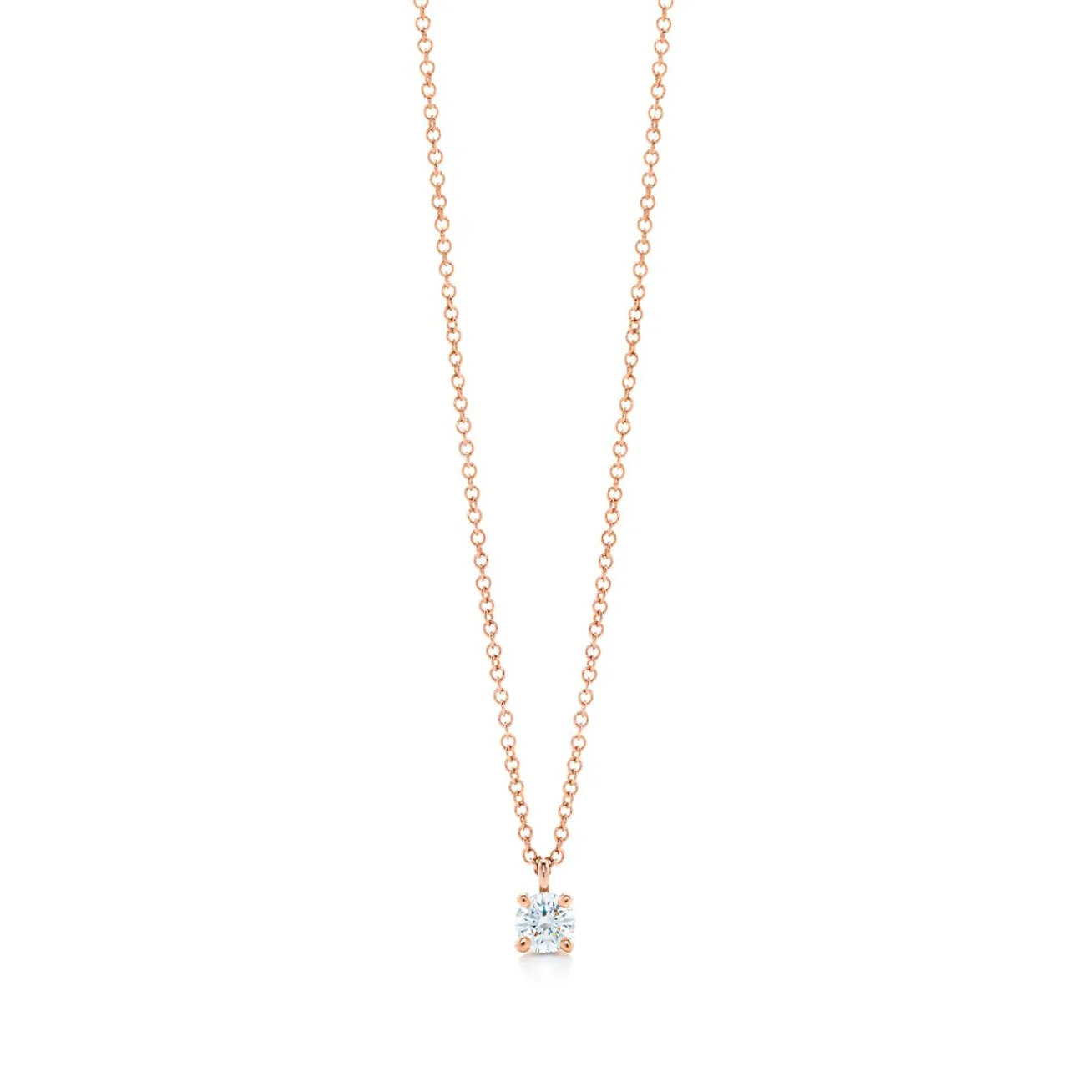 Tiffany & Co. Tiffany solitaire diamond pendant in 18k rose gold. | ^ Necklaces & Pendants|Gifts for Her
