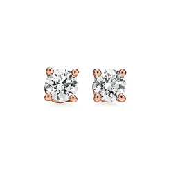 Tiffany & Co. Tiffany Solitaire Diamond Stud Earrings in Rose Gold | ^ Earrings|Gifts for Her