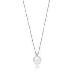 Tiffany & Co. Tiffany South Sea Noble pendant in platinum with a cultured pearl and a diamond. | ^ Necklaces & Pendants|Platinum Jewelry
