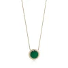 Tiffany & Co. Tiffany T Circle Pendant in Yellow Gold with Green Agate and Diamonds | ^ Necklaces & Pendants|Gold Jewelry