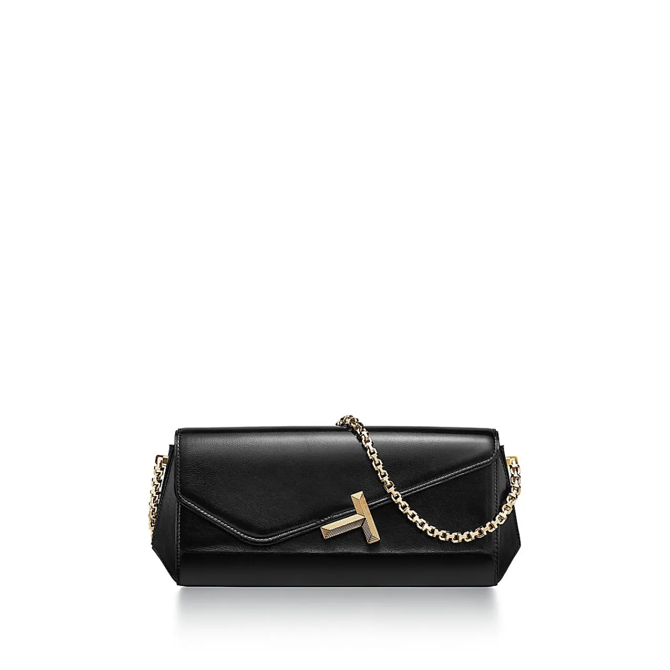 Tiffany & Co. Tiffany T Clutch in Black Leather with a Chain | ^Women Bags|Women's Accessories