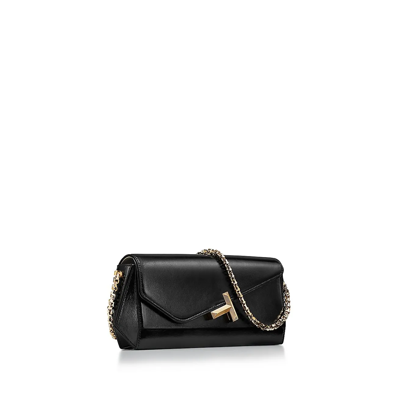 Tiffany & Co. Tiffany T Clutch in Black Leather with a Chain | ^Women Bags|Women's Accessories