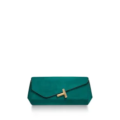 Tiffany & Co. Tiffany T Clutch in Emerald Green Suede | ^Women Bags|Women's Accessories