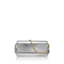Tiffany & Co. Tiffany T Clutch in Silver-colored Leather on a Chain | ^Women Bags|Women's Accessories