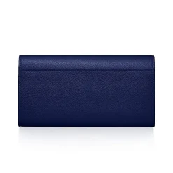 Tiffany & Co. Tiffany T Deco Continental Wallet in Sapphire Blue Leather | ^Women Small Leather Goods|Women's Accessories