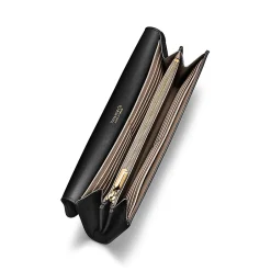 Tiffany & Co. Tiffany T Deco Continental Wallet in Black Leather | ^Women Small Leather Goods|Women's Accessories