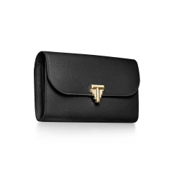 Tiffany & Co. Tiffany T Deco Continental Wallet in Black Leather | ^Women Small Leather Goods|Women's Accessories