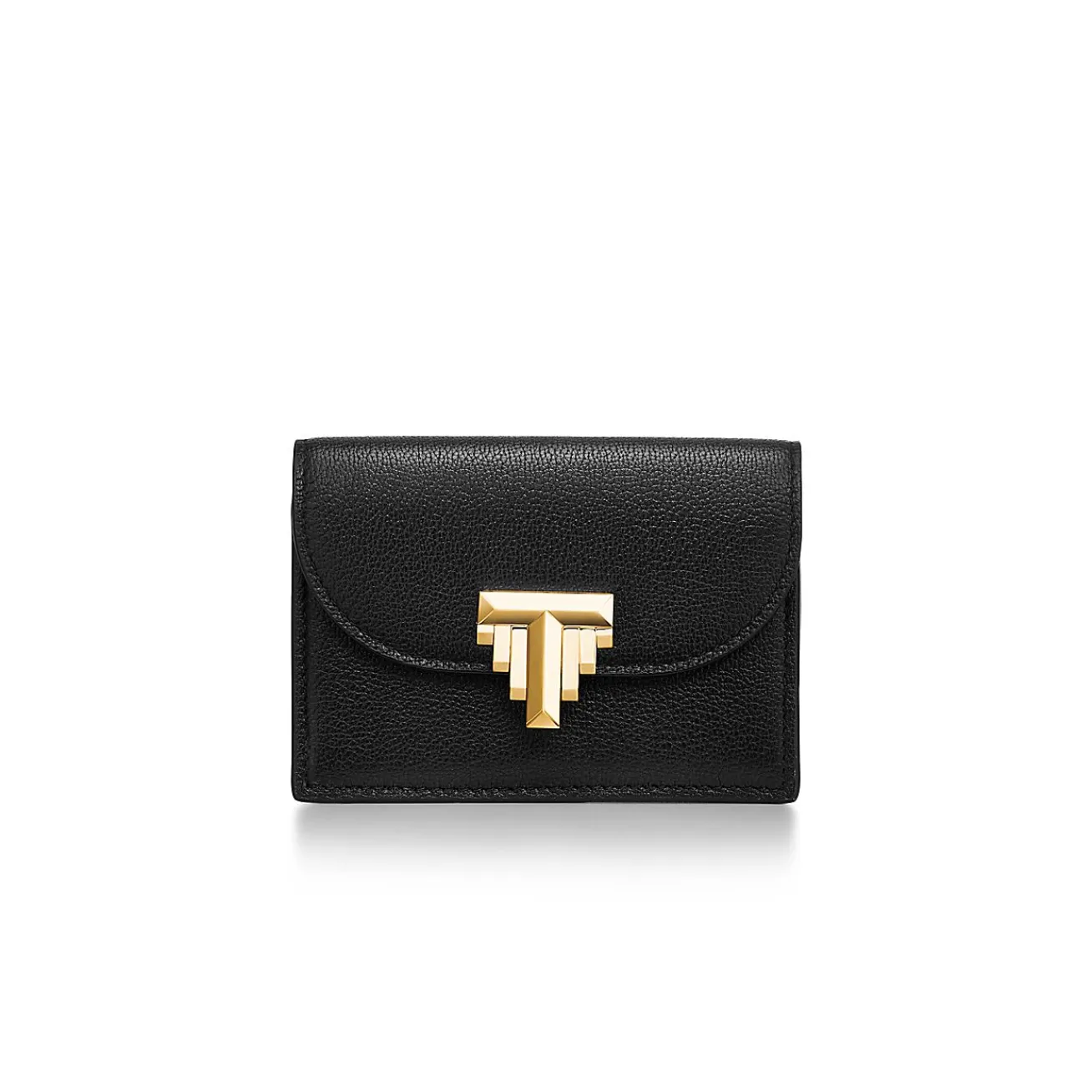 Tiffany & Co. Tiffany T Deco Flap Card Holder in Black Leather | ^Women Small Leather Goods|Women's Accessories