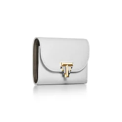 Tiffany & Co. Tiffany T Deco Small Wallet in White Leather | ^Women Small Leather Goods|Women's Accessories