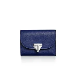 Tiffany & Co. Tiffany T Deco Small Wallet in Sapphire Blue Leather | ^Women Small Leather Goods|Women's Accessories