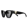 Tiffany & Co. Tiffany T Deco Sunglasses in Black Acetate, Gold-colored Metal and Gray Lenses | ^Women Tiffany T|Sunglasses
