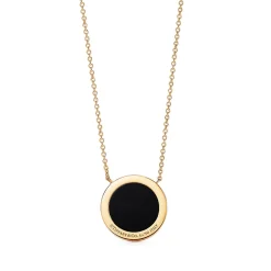 Tiffany & Co. Tiffany T diamond and black onyx circle pendant in 18k gold. | ^ Necklaces & Pendants|Men's Jewelry