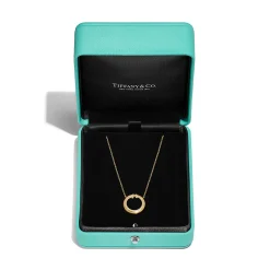 Tiffany & Co. Tiffany T diamond and black onyx circle pendant in 18k gold. | ^ Necklaces & Pendants|Men's Jewelry