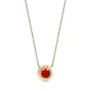 Tiffany & Co. Tiffany T diamond and carnelian circle pendant in 18k gold, small. | ^ Necklaces & Pendants|Diamond Jewelry