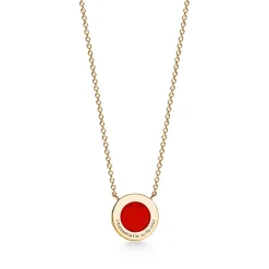 Tiffany & Co. Tiffany T diamond and carnelian circle pendant in 18k gold, small. | ^ Necklaces & Pendants|Diamond Jewelry