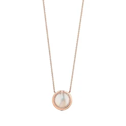 Tiffany & Co. Tiffany T diamond and mother-of-pearl circle pendant in 18k rose gold. | ^ Necklaces & Pendants|Gifts for Her