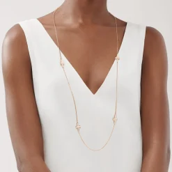 Tiffany & Co. Tiffany T diamond and mother-of-pearl station necklace in 18k rose gold. | ^ Necklaces & Pendants|Gifts for Her
