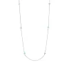 Tiffany & Co. Tiffany T diamond and turquoise station necklace in 18k white gold. | ^ Necklaces & Pendants|Diamond Jewelry